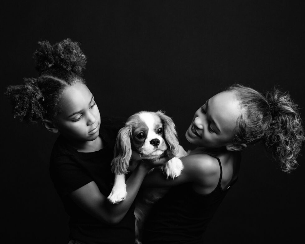 Girls photo with dog
