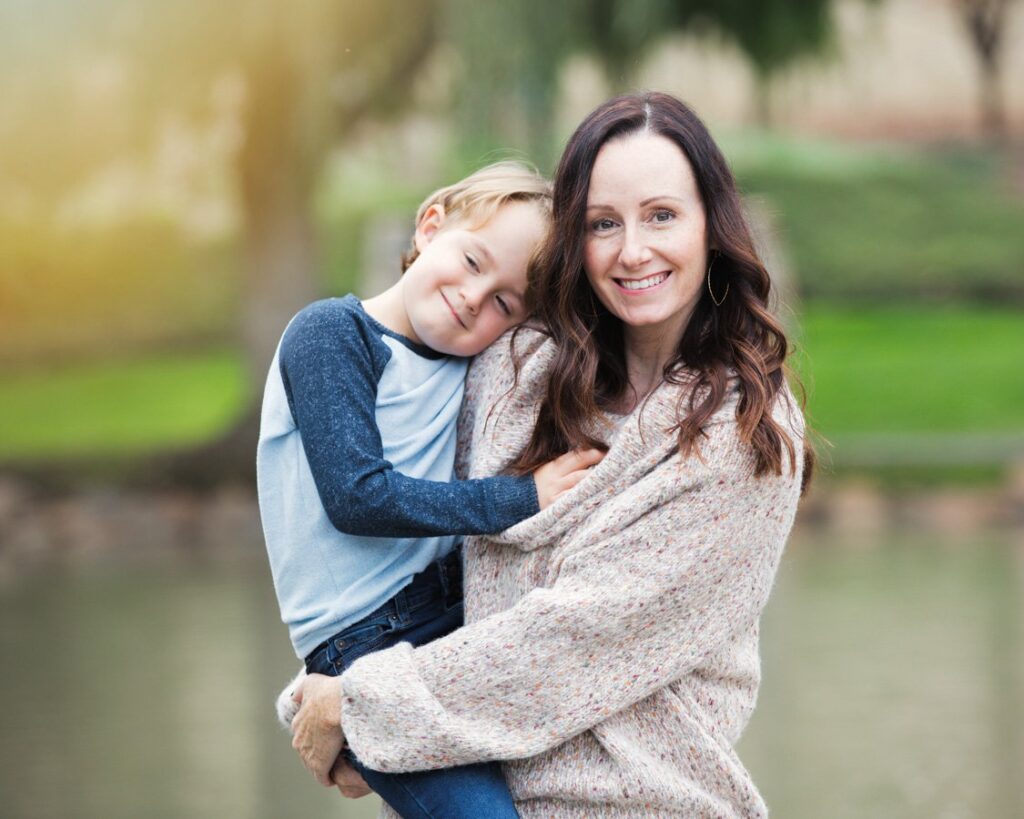 Mom with kids
