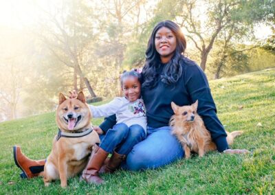 family photoshoot with pet