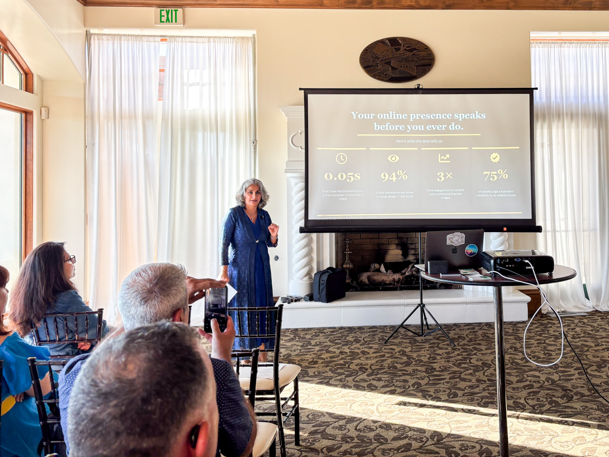 Pooja Photography branding presentation San Ramon Chamber of Commerce